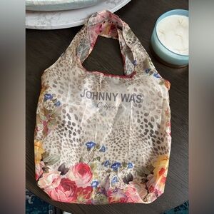 NWT Johnny Was reusable packable nylon tote bag with pocket.